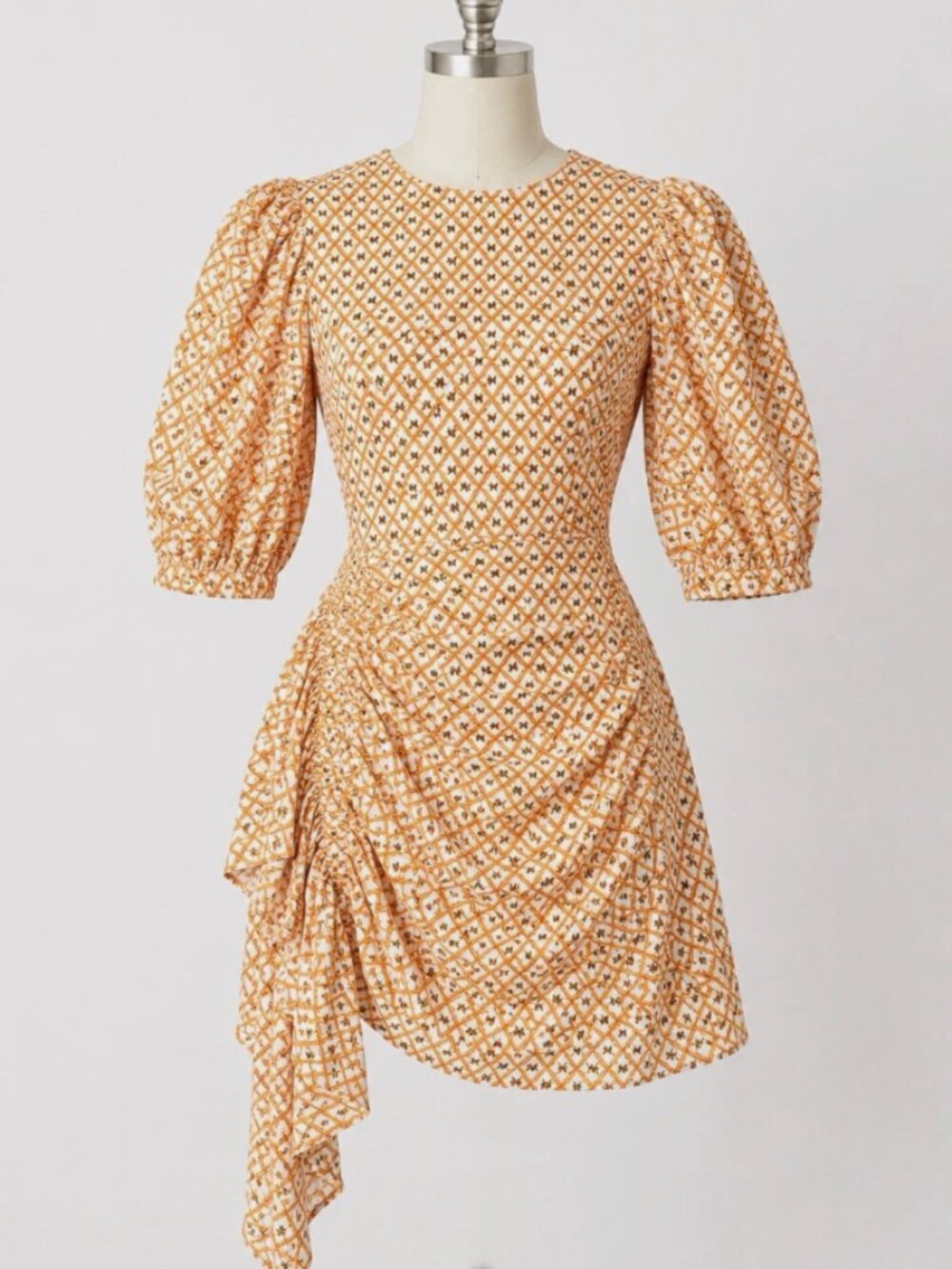 Boutique Orange & White Asymmetrical Dress Size SM NWT
